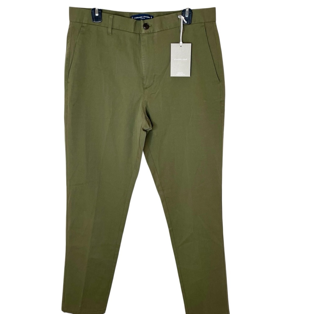 NEW WITH TAGS Everlane Kalamata Olive Performance Chino Uniform Straight 34 x 34